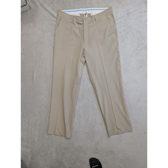 FootJoy Performance Knit Golf Pants Mens 38x32 Beige Tan Flat Front Stretch - Picture 1 of 4